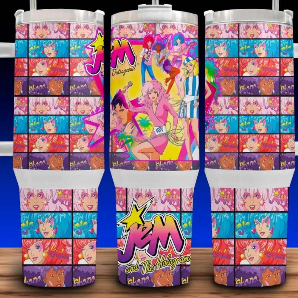 40 oz Jem and the Holograms 90s Cup Mug Tumbler